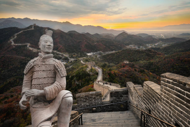 the great wall terracotta army of china - simatai imagens e fotografias de stock