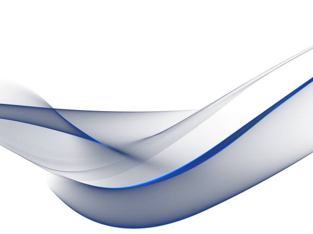 istock Abstract background with blue smooth color wave. Blue wavy lines 1058228296