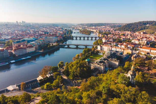 istock aerial view of autumn prague 1058230314