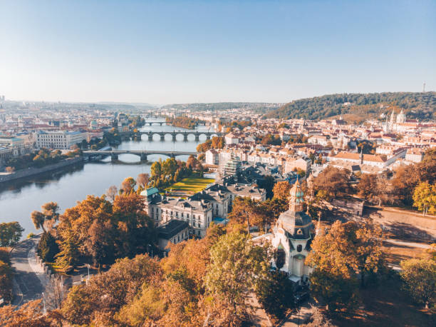 istock aerial view of autumn prague 1058230416