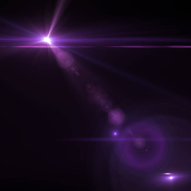 istock Lens flare effect on dark background. Digital illustration. 1058234940