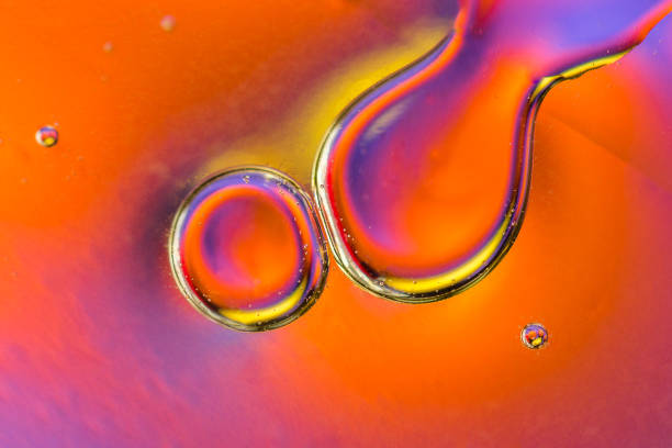 Abstract background with colorful gradient colors. Oil drops in water abstract psychedelic pattern image