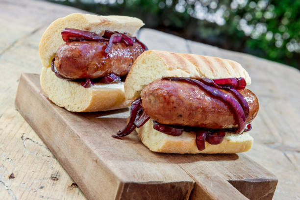 istock Sandwiches with sausage and caramelized onions 1058256472