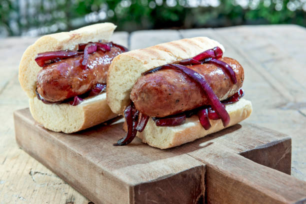 istock Sandwiches with sausage and caramelized onions 1058256642