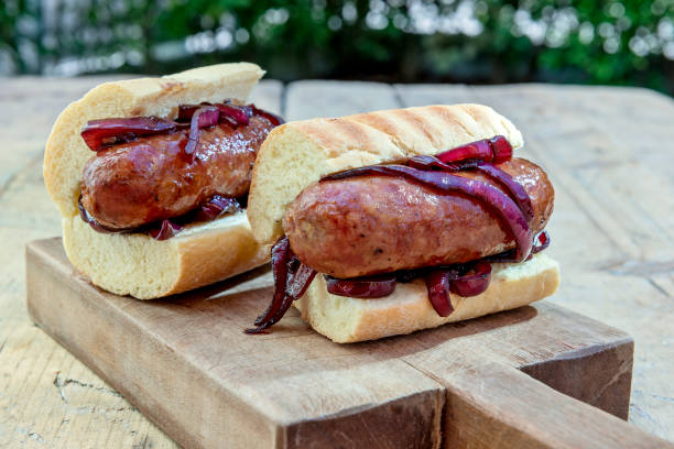 istock Sandwiches with sausage and caramelized onions 1058256786