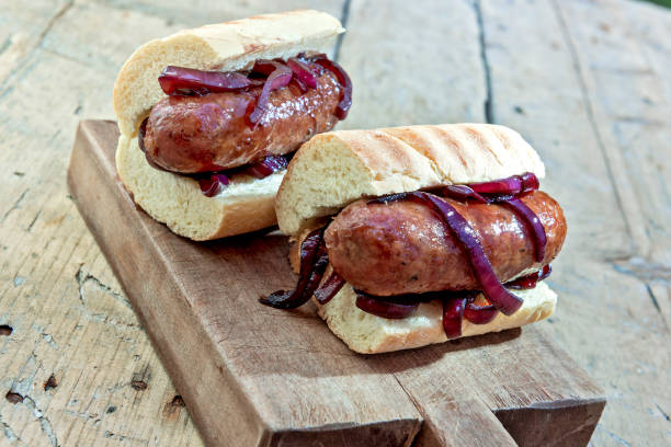 istock Sandwiches with sausage and caramelized onions 1058257256