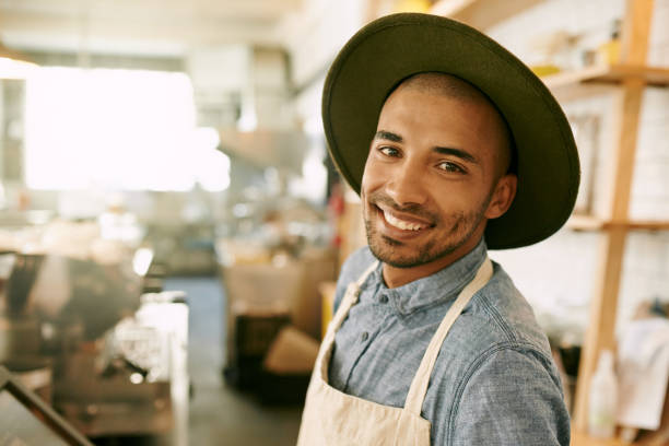 istock He starts his day at work with a smile everyday 1058261978