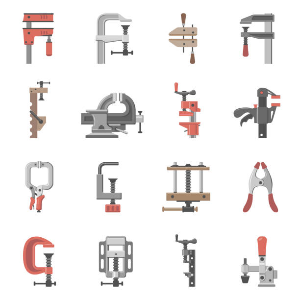 Clamps & Vises vector art illustration