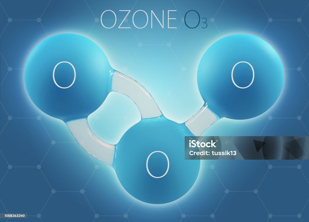 O3 Abstract Graph O3 Ozone 3d Molecule Isolated On Abstract Background Stock Photo ...