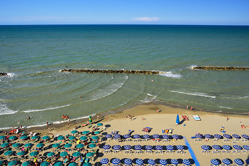 Playa en la región de Abruzzo, Montesilvano Pescara. Italia photo