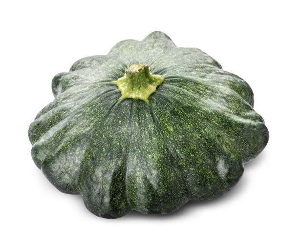 istock Pattypan squash isplated on white background. Clipping path 1058267584