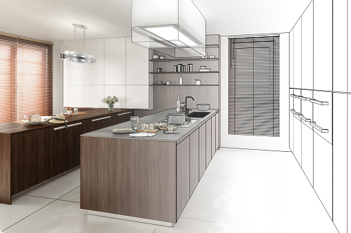 Contemporary Kitchen (project) - 3d visualization