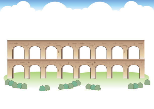 ilustraciones, imágenes clip art, dibujos animados e iconos de stock de imágenes de acueducto romano - roman aqueduct