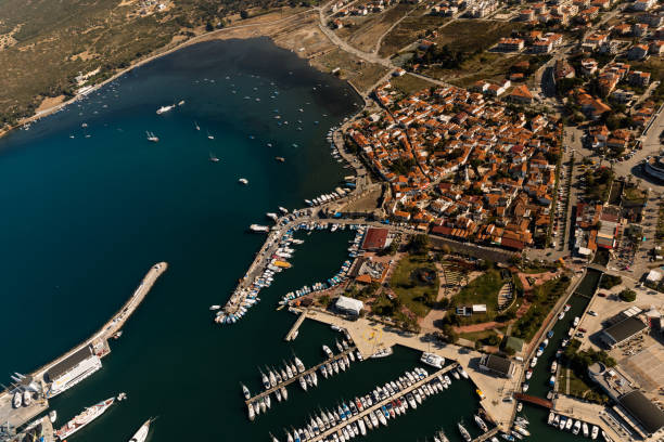 istock Top view of Seferihisar marina. 1058291436