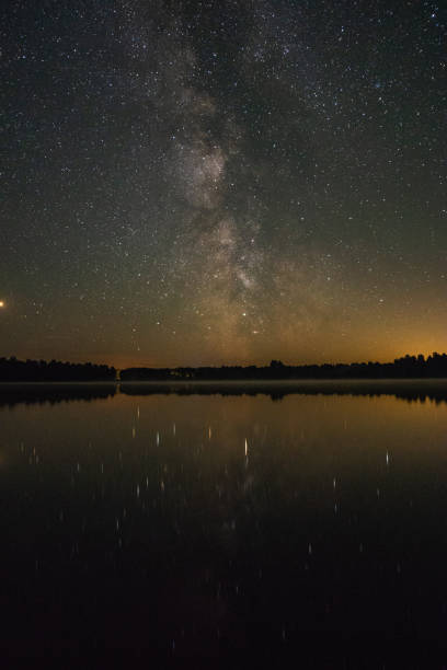 istock Beautiful milky way over a big lake on a summer night 1058291642