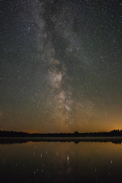 istock Beautiful milky way over a big lake on a summer night 1058291646