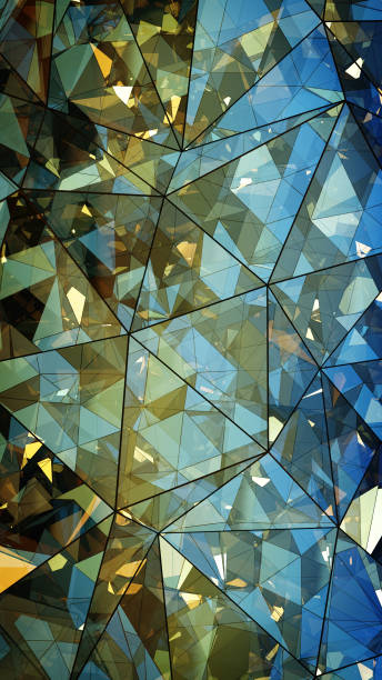 istock Triangulated polygonal futuristic glass surface abstract 3D rendering 1058292126