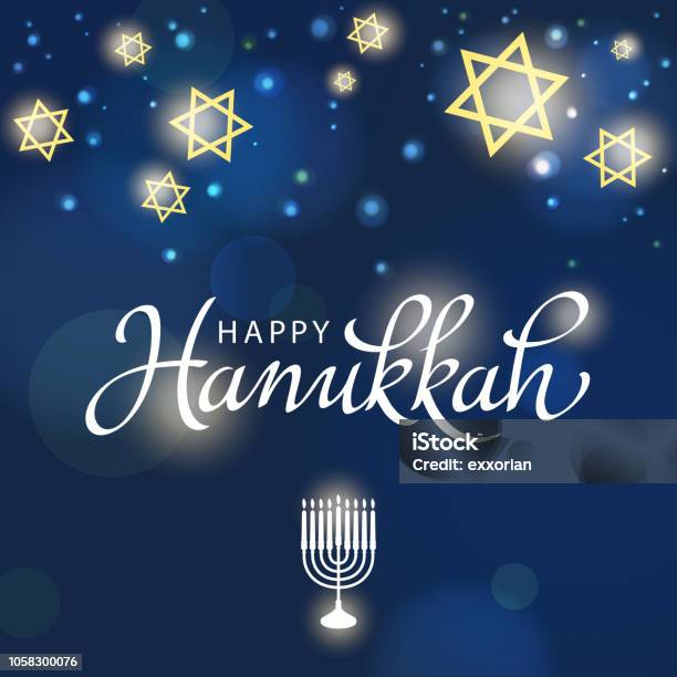 Hanukkah Festival Of Light Stock Illustration - Download Image Now - Hanukkah, Backgrounds, Candle