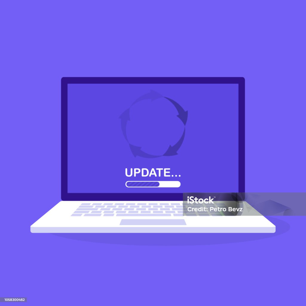 System Software Update And Upgrade Concept Loading Process In Laptop ...