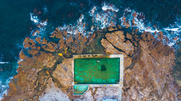 istock Birds eye of Coalcliff Beach 1058302576