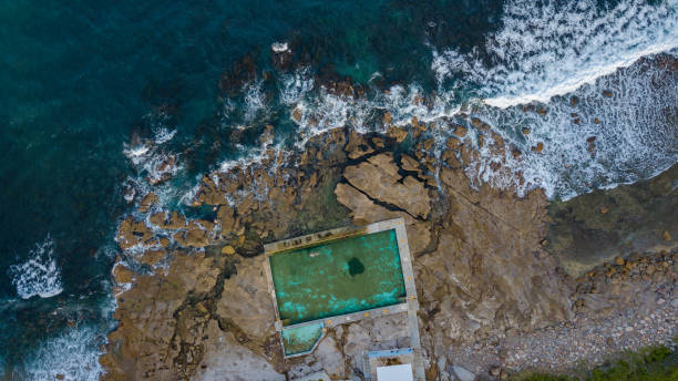 istock Birds eye of Coalcliff Beach 1058302654