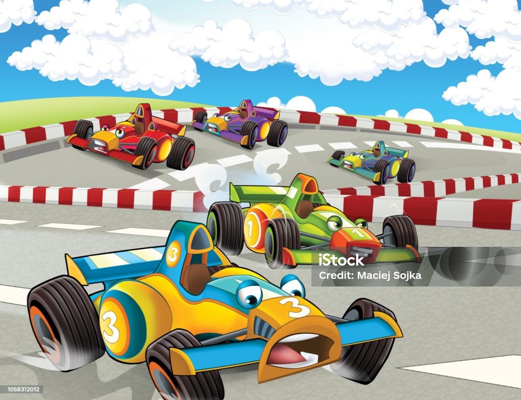 Cartoon Professional Race Cars On Racing Track Stock Illustration - Download Image Now - Abstract, Art, Car - iStock Cartoon Professional Race Cars On Racing Track Stock Illustration - Download Image Now - Abstract, Art, Car - iStock
