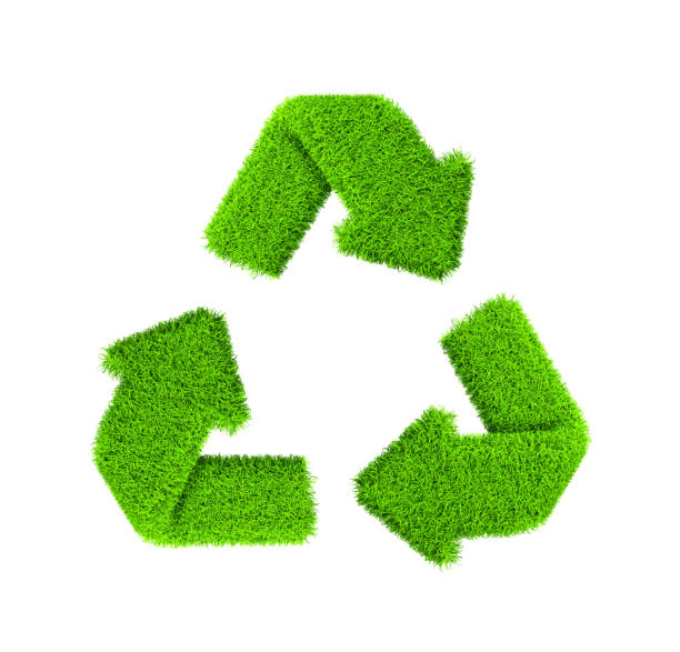 istock Recycling Symbol , Grass , Isolated on white 1058316168