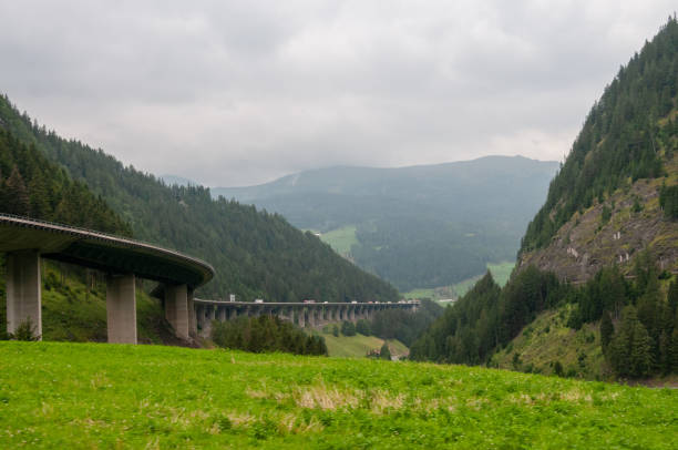 Impression of the A13 Highway running from Innsbruck to Brenner in southern Austria