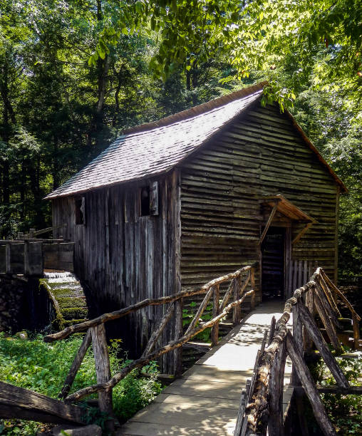 istock Old Water Mill and Cabin Scene 1058322336