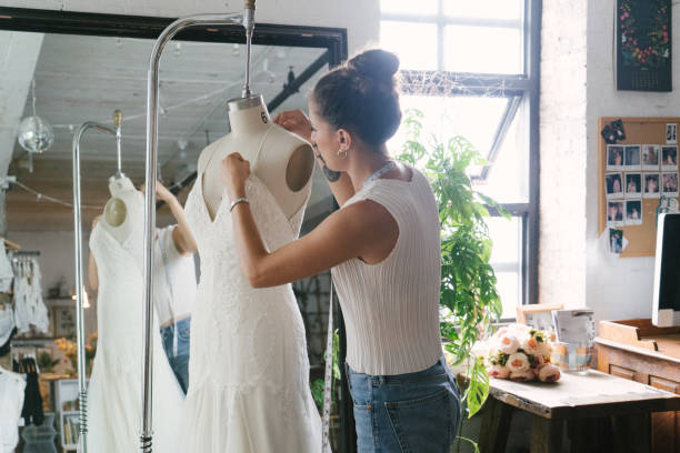 istock Fashion designer creating gowns 1058322994