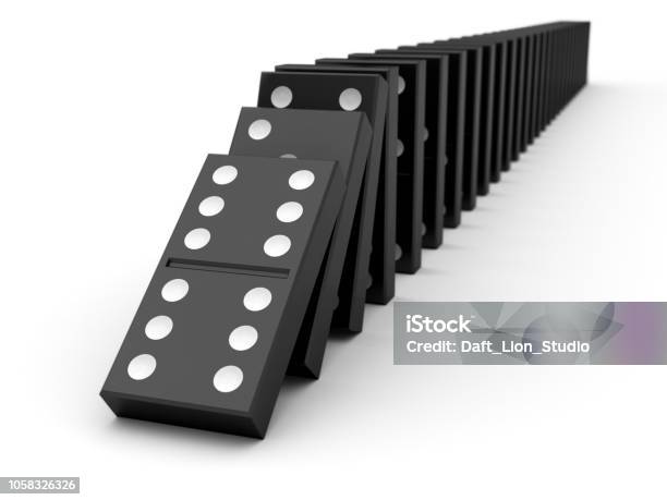 Domino Row Stock Photo - Download Image Now - Domino, Falling, In A Row