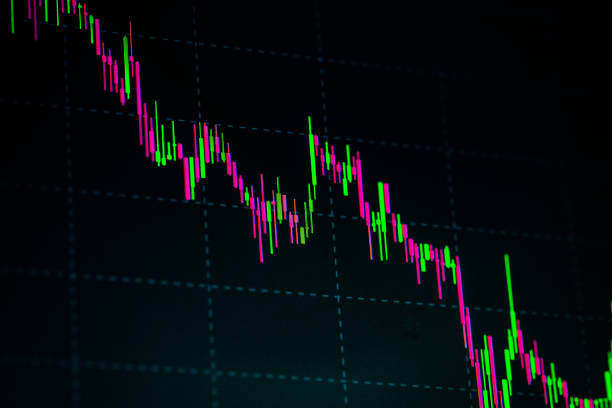 istock Financial growth concept with golden Bitcoins on exchange chart background. 1058327866