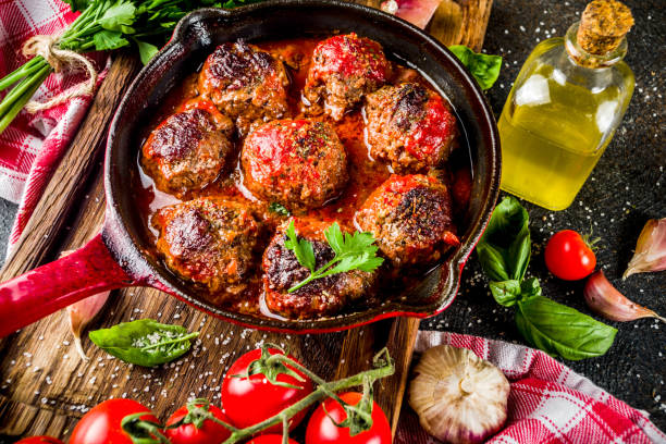 istock Homemade baked meatballs 1058328216
