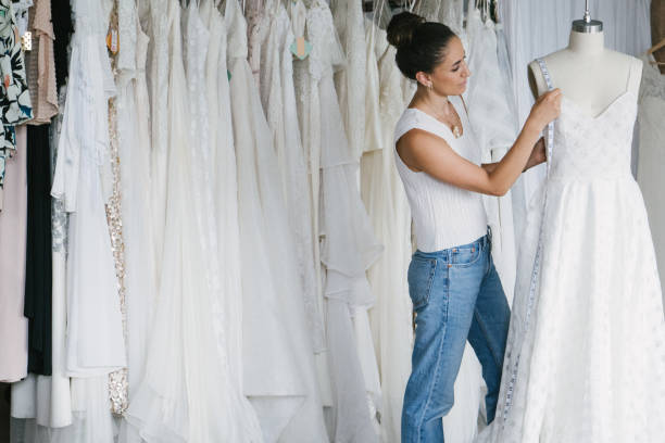 istock Fashion designer creating gowns 1058328392