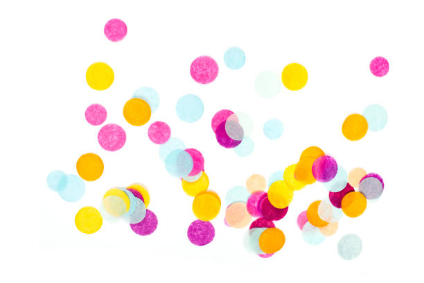 istock Multicolored confetti on white background. Festive concept. 1058333638