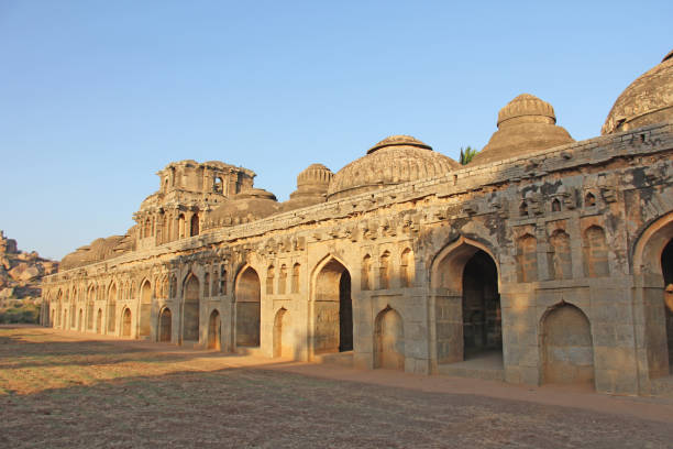 istock Elephant Stables. Garage or parking for royal elephants. Hampi Monuments, Karnataka, India 1058356148