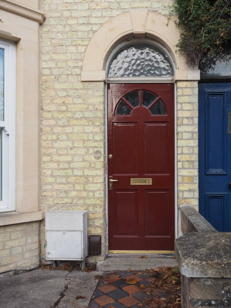 istock red traditional british door 1058357776