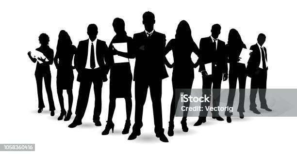 Detailed Business People Stock Illustration - Download Image Now - In Silhouette, Business Person, Business