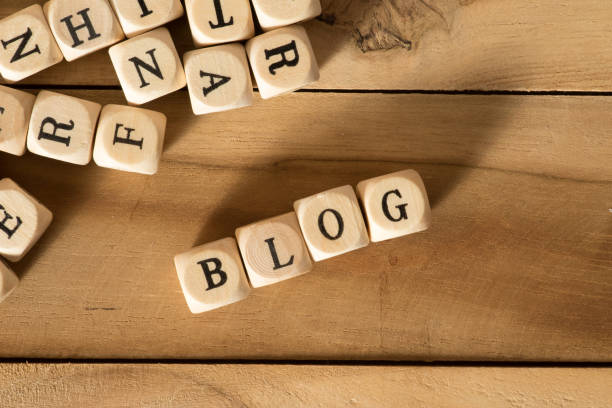 istock Different wooden letters and a blog 1058366490