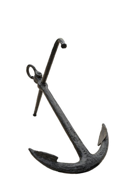 istock Isolated Big fisherman black ancient iron anchor 1058369102