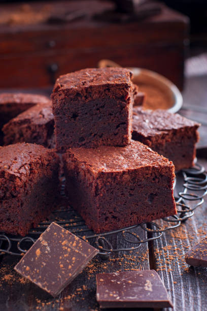 istock Homemade brownies from dark chocolate, selective focus 1058369882