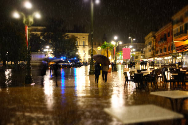 istock Old European night city blur background 1058371516