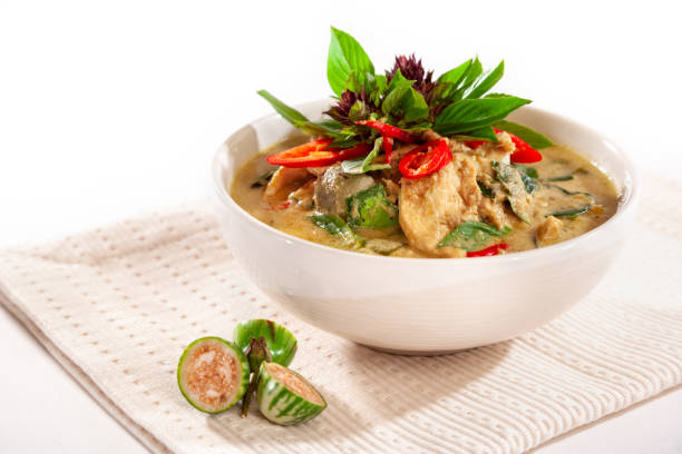 istock Thai Green Curry With Chicken With Modern Styling 1058371666