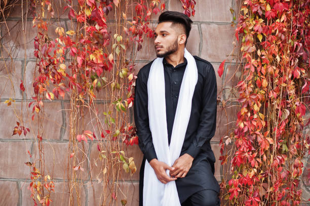 istock Indian stylish man in black traditional clothes 1058372698