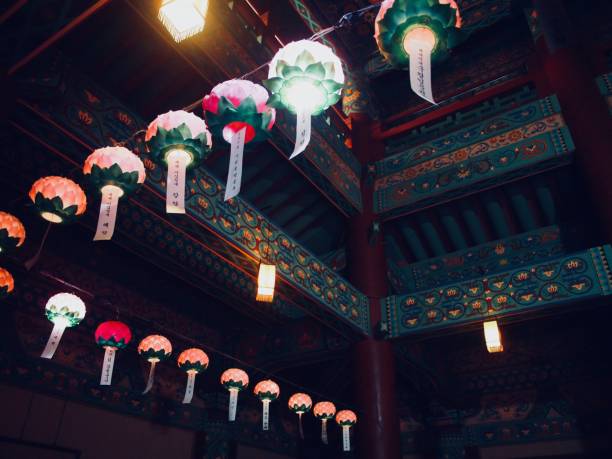 istock Lanterns in a temple in South Korea 1058377382