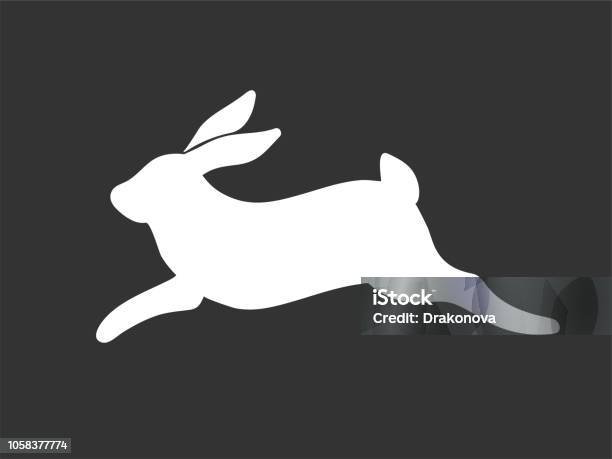 White Rabbit Mid Running White Rabbit Running Vector Stock Illustration - Download Image Now ...