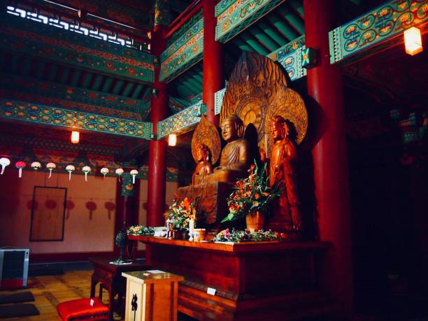 istock Buddhist altar in a temple in South Korea 1058378576