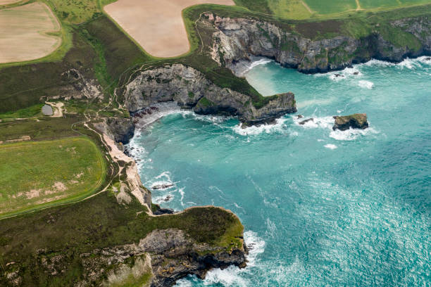 istock Aerial views over the Cornish coastline at Portreath. 1058380680