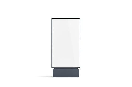 Blank white pylon mockup, front view, isolated