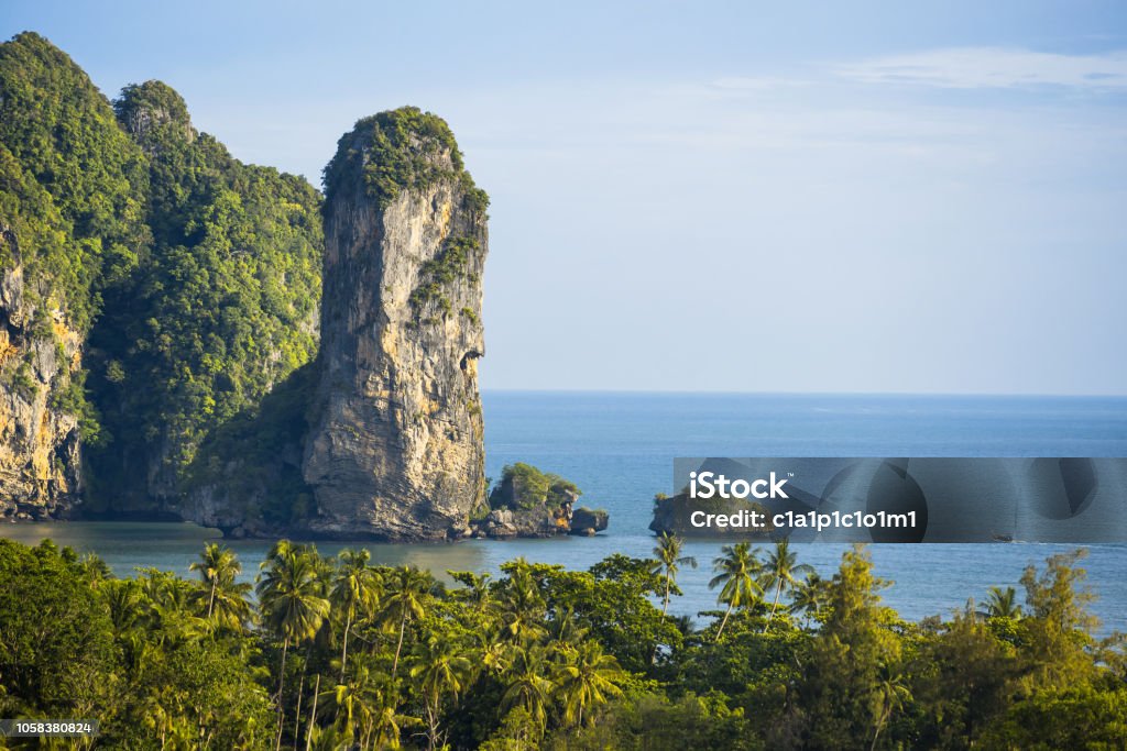 The scenic view on a sea with islands and the cliffs Ao Nang Stock Photo